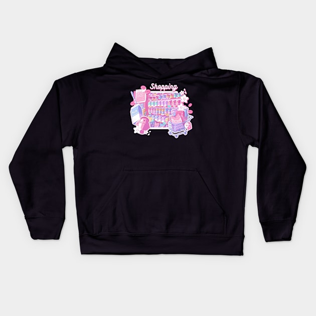 The cute groceries and the shopping related things Kids Hoodie by AnGo